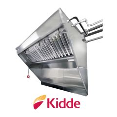 Hoodmart Stainless Steel Integrated Exhaust Low Box Concession Hood System w/Kidde Fire Suppression - 9' x 40"