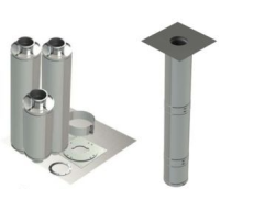 12" - Double Wall Kit, Zero Clearance, Grease Duct, 10' Straight, Including No Weld Hood and Fan Connections