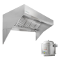 HoodMart Low Ceiling Sloped Front Exhaust Hood System - 9' x 48" EXH009LB SHOP HOODS, COMMERCIAL HOOD PACKAGES, Exhaust Hood Packages, Low Ceiling Sloped Front Exhaust Hood Packages