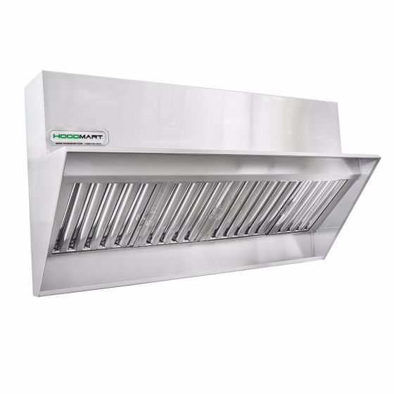 Restaurant Low Proximity Backshelf Hood 7' x 23" 0723SSBBSV SHOP HOODS, HOODS ONLY, Exhaust Hoods, Low Proximity Backshelf hood