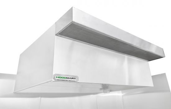 HOODMART TYPE 2 condensate Hood W/ PSP MAKE-UP AIR- 3’6” x 42” 4242SSBCOND-PSP SHOP HOODS, HOODS ONLY, Type 2 & Condensate, Condensate Steam, Condensate PSP Only