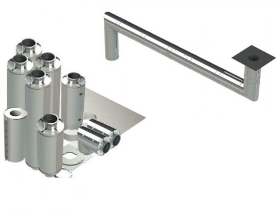 10" - Double Wall Kit, Reduced Clearance, Grease Duct, Two 90's, 30' Straight, Including No Weld Hood and Fan Connections DWNAKS-RC-KIT02 SHOP HOODS, DUCTWORK, Double Wall Reduced Clearance Grease Duct Kits, Double Wall Kit - Straight W 2 - 90'S