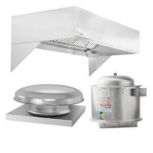 HoodMart Restaurant Hood System w/ Eco Make-Up Air 8’ x 48” 2008-DB SHOP HOODS, Economy Short Cycle Makeup Air (IPS), Standard Short Cycle IPS