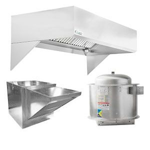 11' X 48" HOODMART GRC RESTAURANT HOOD SYSTEMS w/ Make Up AIr 2011-GRC SHOP HOODS, COMMERCIAL HOOD PACKAGES, Short Cycle Hoods, Makeup-Air Hood Packages, Perforated Supply Plenum (PSP)