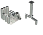 20"- Double Wall Kit, Zero Clearance, Two 14" Connections, Grease Duct, 10' Straight, Including No Weld Hood and Fan Connections DWNAKS-ZC-KIT16 Double Wall Kit - Straight w Pant Leg