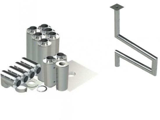10" - Double Wall Kit, Reduced Clearance, Grease Duct, Four 90's, 50' Straight, Including No Weld Hood and Fan Connections DWNAKS-RC-KIT03 SHOP HOODS, DUCTWORK, Double Wall Reduced Clearance Grease Duct Kits, Double Wall Kit - Straight W 4 - 90'S