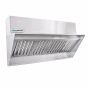 Restaurant Low Proximity Backshelf Hood System w/ BRP 5' x 23" EXSS005BSVBRP SHOP HOODS, COMMERCIAL HOOD PACKAGES, Makeup-Air Hood Packages, Backshelf with BRP