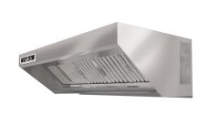 Hoodmart Sistema Integrado de Campana y Ventilador con Extracción y Aire de Reposición de Acero Inoxidable - Concesión de Caja Baja con Rejilla de Extracción Simple - Patente Pendiente - 10' x 40"