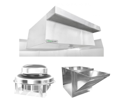 HOODMART TYPE 2 condensate Hood SYSTEM W/ PSP MAKE-UP AIR-4’ x 48”