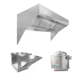 HoodMart Paquete de Campana de Dosel de Pared de Frente Inclinado para Techo Bajo con Aire de Reposición 7’ x 48” 2007LB COMPRAR, CAMPANAS COMERCIALES, Paquetes de campanas de aire de suminstro, Low Ceiling Sloped Front Short Cycle IPS