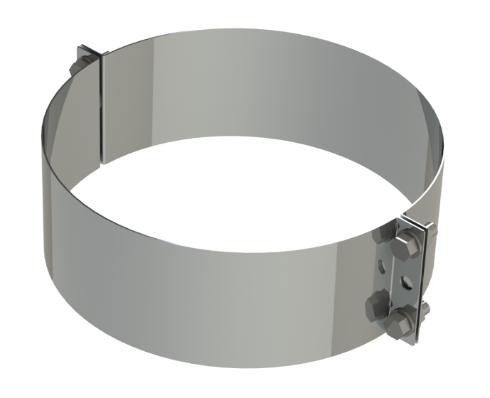 14" Diámetro, Ducto de Grasa de Doble Pared con Espacio Cero, Banda de Soporte Ligera DWCK14-LSB-ZC Double Wall 14” Diameter