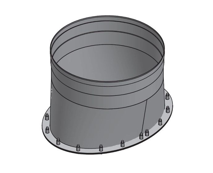 18" Diámetro, Ducto de Grasa de Pared Simple, No Weld Campana Adapter Oval - Start SWCK18-NWHO COMPRAR, DUCTOS, Accesorios de conducto de grasa de pared simple, Pared simple de 18 de diámetro