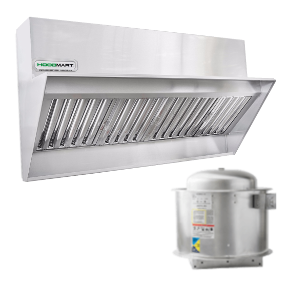 HoodMart Sistema de Campana Trasera de Baja Proximidad de Restaurante 5' x 23" EXSS005BBSV COMPRAR, CAMPANAS COMERCIALES, Paquetes de campana de escape , Paquetes de Campana de Baja Proximidad