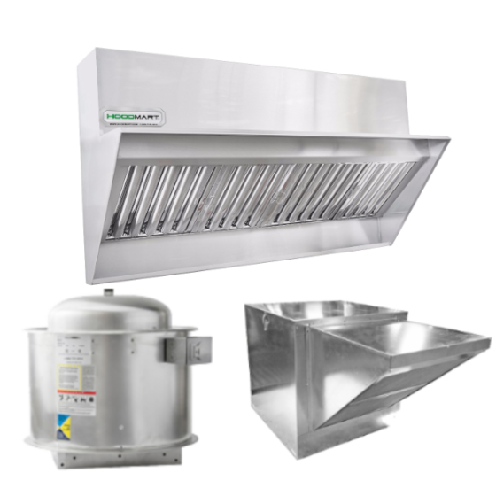 Sistema de Campana Trasera de Baja Proximidad de Restaurante con BRP 5' x 23" EXSS005BSVBRP COMPRAR, CAMPANAS COMERCIALES, Paquetes de campanas de aire de suminstro, Backshelf with BRP