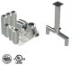 18"- Kit de Doble Pared, Espacio Cero, Dos 12" Conexiones, Ducto de Grasa, 10' Recto, Incluyendo Conexiones de Campana y Ventilador Sin Soldadura DWNAKS-ZC-KIT13 Double Wall Kit - Straight w Pant Leg