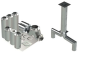 18"- Kit de Doble Pared, Espacio Cero, Dos 12" Conexiones, Ducto de Grasa, 10' Recto, Incluyendo Conexiones de Campana y Ventilador Sin Soldadura DWNAKS-ZC-KIT13 Double Wall Kit - Straight w Pant Leg
