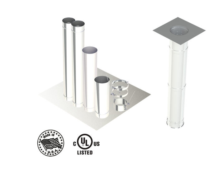 10" - Kit de Pared Simple, Ducto de Grasa, 10' Recto, Incluyendo Conexiones de Campana y Ventilador Sin Soldadura SWNAKS-KIT01 COMPRAR, DUCTOS, Kits de conducto de grasa de pared simple, Kit de pared simple - Conducto recto