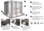 Hanging Ventless Island Hood with Fire Suppression VH-48-OVI COMPRAR, CAMPANAS SIN SALIDA, Hanging Ventless, 48 INCH INTERIOR