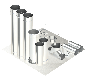 18"- Kit de Pared Simple, Dos 12" Conexiones, Ducto de Grasa, 10' Recto, Incluyendo Conexiones de Campana y Ventilador Sin Soldadura SWNAKS-KIT13 DUCTOS, Kits de conducto de grasa de pared simple, Kit de pared simple - recto con pierna de pantalón