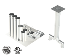 18"- Kit de Pared Simple, Dos 12" Conexiones, Ducto de Grasa, 10' Recto, Incluyendo Conexiones de Campana y Ventilador Sin Soldadura