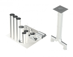 22"- Kit de Pared Simple, Dos 16" Conexiones, Ducto de Grasa, 10' Recto, Incluyendo Conexiones de Campana y Ventilador Sin Soldadura
