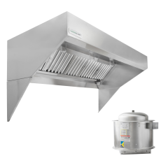 HoodMart Sistema de Campana de Extracción de Frente Inclinado para Techo Bajo - 5' x 48"