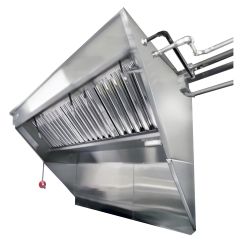 Hoodmart Acero Inoxidable Integrado Campana de Extracción y Ventilador Sistema - Low Box Concesión consingle Extracción Louver 5' X 40" - Patent Pending