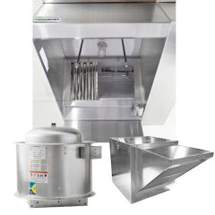 HoodMart Sistema de Campana de Restaurante con (BRP) Pleno de Retorno Trasero de Aire de Reposición 4'x48"