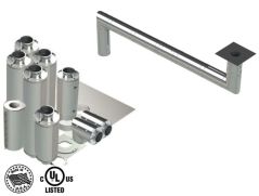 16" - Kit de Doble Pared, Espacio Cero, Ducto de Grasa, Dos Codos de 90°, 30' Recto, Incluyendo Conexiones de Campana y Ventilador Sin Soldadura