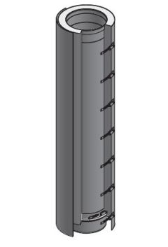 14" Diámetro, Ducto de Grasa de Doble Pared con Espacio Cero, 36" Longitud de Corte