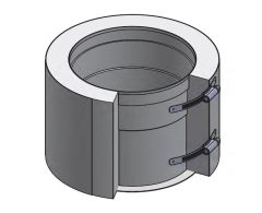 14" Diámetro, Ducto de Grasa de Doble Pared con Espacio Cero, Adaptador de Collar con Brida