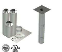 12" - Kit de Doble Pared, Espacio Cero, Ducto de Grasa, 10' Recto, Incluyendo Conexiones de Campana y Ventilador Sin Soldadura