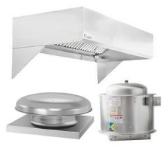 HoodMart Sistema de Campana de Restaurante con Eco Aire de Reposición 7’ x 48”