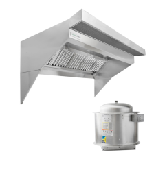 HoodMart Sistema de Campana de Extracción Temperado de Frente Inclinado para Techo Bajo - 16' x 48"