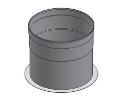 12" Diámetro, Ducto de Grasa de Pared Simple, Adaptador de Collar con Brida - Inicio