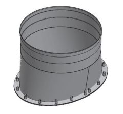 14" Diámetro, Ducto de Grasa de Pared Simple, Adaptador de Campana Sin Soldadura - Inicio