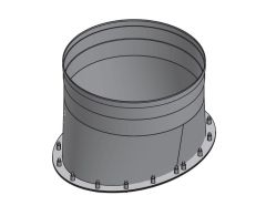 18" Diámetro, Ducto de Grasa de Pared Simple, No Weld Campana Adapter Oval - Start