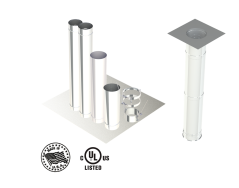 14" - Kit de Pared Simple, Ducto de Grasa, 10' Recto, Incluyendo Conexiones de Campana y Ventilador Sin Soldadura