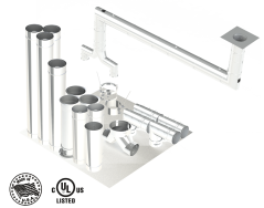 20"- Kit de Pared Simple, Dos 14" Conexiones, Ducto de Grasa, Dos Codos de 90°, 30' Recto, Incluyendo Conexiones de Campana y Ventilador Sin Soldadura