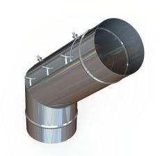 20" Diámetro, Ducto de Grasa de Pared Simple, 45 Grados Codo con Acceso