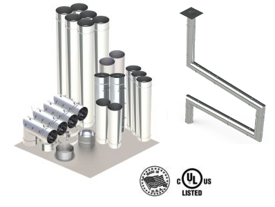 10" - Kit de Pared Simple, Ducto de Grasa, Cuatro Codos de 90°, 50' Recto, Incluyendo Conexiones de Campana y Ventilador Sin Soldadura SWNAKS-KIT03 COMPRAR, DUCTOS, Kits de conducto de grasa de pared simple, Kit de pared simple - Straight w/4 - 90's
