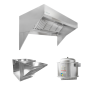HoodMart Paquete de Campana de Dosel de Pared de Frente Inclinado para Techo Bajo con Aire de Reposición 4’ x 48” 2004LB COMPRAR, CAMPANAS COMERCIALES, Paquetes de campanas de aire de suminstro, Low Ceiling Sloped Front Short Cycle IPS