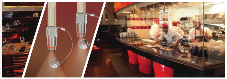 Commercial kitchen fire suppression system